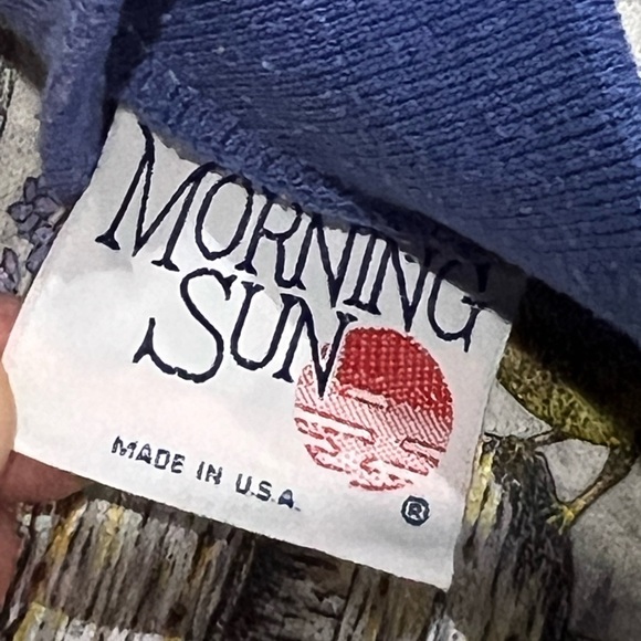 Vintage 1990s Bird Animal Print Morning Sun 90s Crewneck Sweatshirt - Picture 4 of 4